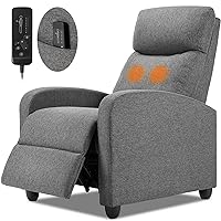 SMUG Recliner Chair for Adults, Massage Reclining Chair for Living Room, Adjustable Modern Recliners Chair, Home Theater Seating Single Sofa Recliner with PU Leather Padded Seat Backrest (Deep Grey)