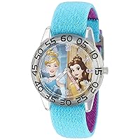 Disney Girl's 'Cinderella' Quartz Plastic and Nylon Watch, Color:Blue (Model: W002946)