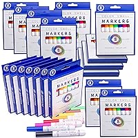 Color Swell Washable Bulk Markers Pack 18 Boxes of 8 Vibrant Colors (144 Total) Perfect Markers for Kids, Parties, Classrooms - Bulk Broad Line Markers