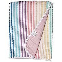 HonestBaby Organic Cotton Hand-Quilted Blanket, Rainbow Stripe, One Size