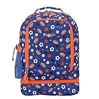 Bentgo® Kids 2-in-1 Backpack & Insulated Lunch Bag - Durable 16” Backpack & Lunch Container in Unique Prints for School & Travel - Water Resistant, Padded & Large Compartments (Sports)
