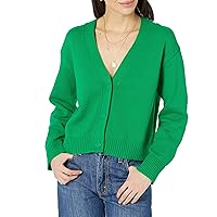 Amazon Essentials Women's Relaxed Fit V-Neck Cropped Cardigan