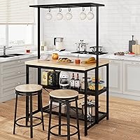 Bakers Rack Island Table for Kitchen, 43.727.972, Pear Wood Tabletop