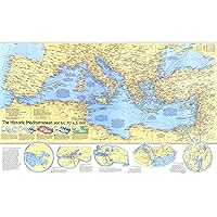 National Geographic: Historic Mediterranean Wall Map, 800 BC to AD 1500-36.75 x 22.5 inches - Paper Rolled