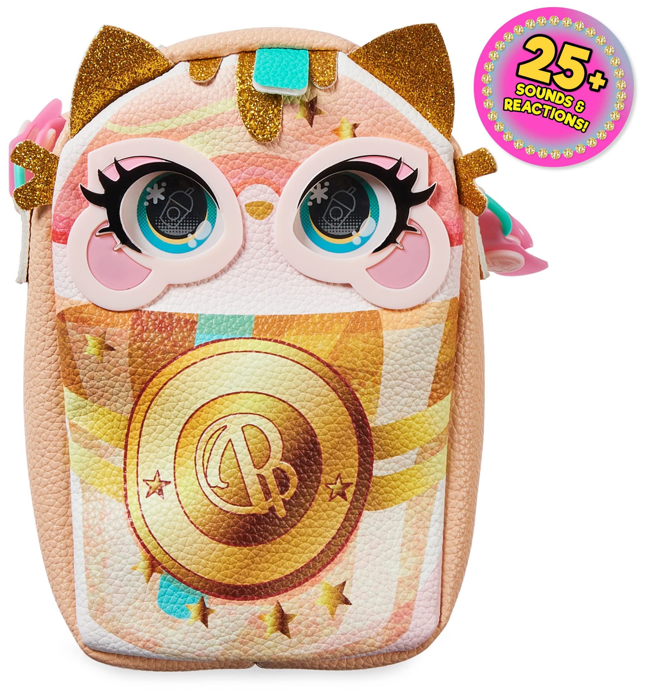 Purse Pets, Treat Yo Self Catpuchino Interactive Pet Toy & Girls Crossbody Bag with Lights, Over 25 Sounds & Reactions, Trendy Kids Purse, Tween Gifts