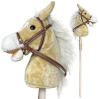 Stick Horse | Plush Handcrafted Hobby Horse Provides Fun Pretend Play for Toddlers & Preschoolers | Handsewn Head, Sturdy Wood Stick, Plus Neighing & Clip-Clop Sounds