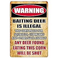 Rogue River Tactical Funny Hunting Metal Tin Sign Wall Decor Man Cave Bar Cabin Hunt Warning Baiting Deer Is Illegal