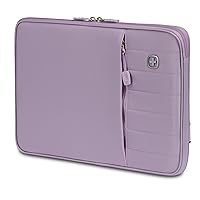Padded Zippered Laptop Sleeve, Micro-Twill Laptop Case with Zippered Front Compartment & Fleece Lining