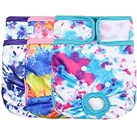 wegreeco Washable Reusable Premium Dog Diapers,Pack of 3,Small Dog Puppy & Doggy Diapers Female,Dog Period Panties Diapers Female in Heat Colourful XL