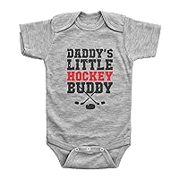 Baffle | Compatible with Onesies Brand Baby Bodysuit | Funny Baby Apparel | Daddys Little Hockey Buddy | Hockey Unisex Romper