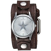 Nemesis Women's Little Star Stainless Steel Quartz Leather Strap, Brown, 38 Casual Watch (Model: BFGB355S)