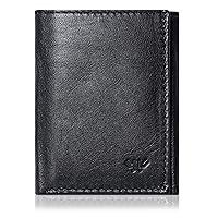 LUXEORIA Leather Wallet for Men, Handcrafted Genuine Leather Travel Wallet, Minimalist Mens Slim Trifold Wallet, Anti-Theft RFID Blocking Wallet for Men's, Tri-fold - Black