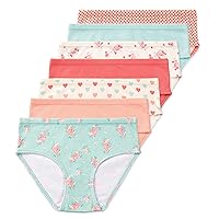 Lucky & Me Girls 100% Organic Cotton Underwear Briefs, Gracie 7 Pack