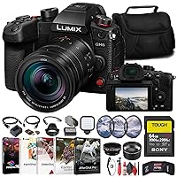 Panasonic Lumix GH6 Mirrorless Camera with 12-60mm f/2.8-4 Lens (DC-GH6LK) + Sony 64GB Tough SD Card + Filter Kit + Wide Angle Lens + Telephoto Lens + Lens Hood + Card Reader + More
