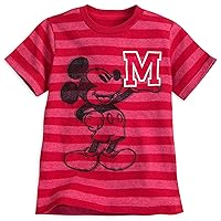 Disney Mickey Mouse Striped Letterman T-Shirt for Boys Multi