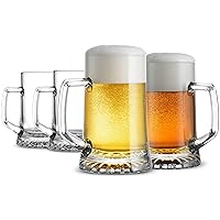 Large Beer Glasses with Handle Classic Beer Mug glasses Set 20 Ounce Glass Steins TUSAPAM 6 Pack Heavy Beer Mugs 