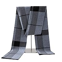 Men's Merino Wool Scarf, Long Winter Neckwear with Gift Box