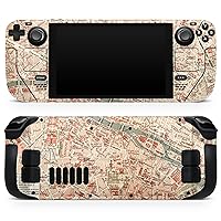 Compatible with Steam Deck - Skin Decal Protective Scratch-Resistant Removable Vinyl Wrap Cover - The Vintage Paris Overview Map