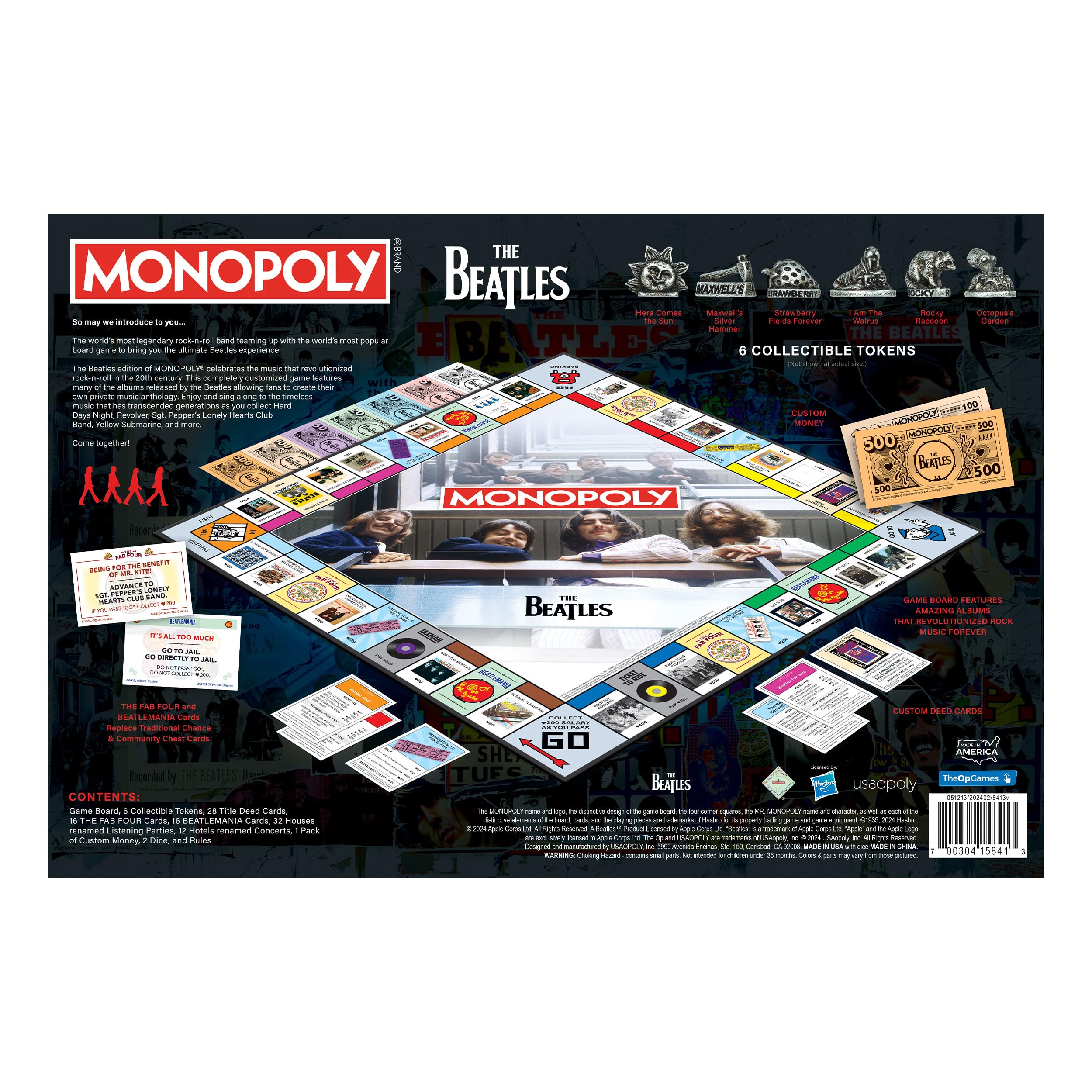 Monopoly: The Beatles | Play as Rocky Raccoon, Maxwell's Silver Hammer, I Am The Walrus & More | Officially Licensed Collectible Game Based on The Beatles Rock Band for 2-6 Players