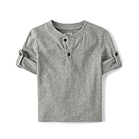 The Children's Place Baby Boys' and Toddler Long Sleeve Rolled Cuff Henley Shirt