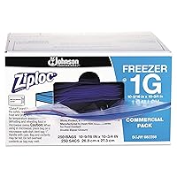 Ziploc 94604 Double-Zipper Freezer Bags, 1gal, 2.7mil, Clear w/Label Panel (Case of 250)