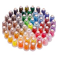 63 Colors Embroidery Machine Thread - Kit of Polyester Brother Thread Spools 500M (550 Yards) for Home Users