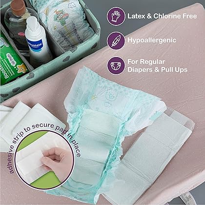 Dimples Booster Pads, Baby Diaper Doubler with Adhesive - Boosts Diaper Absorbency - No More leaks 30 Count (with Adhesive for Secure Fit) … (30 Count)