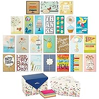 Hallmark All Occasion Handmade Boxed Set of Assorted Greeting Cards with Card Organizer (Pack of 24)—Birthday, Baby, Wedding, Sympathy, Thinking of You, Thank You, Blank