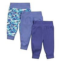 Hanes Pants, Flexy Soft Knit Pull-on Sweatpants, Stretch Joggers for Babies & Toddlers, 3-Pack