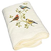 Avanti Linens- Bath Towel, Soft & Absorbent Cotton Towel (Premier Songbirds Collection), Ivory