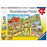RAVENSBURGER Puzzle 05249 Ravensburger, Holidays in The Country, 3 x 49 Pieces, Puzzle for Children from 5 Years