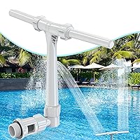 Pool Fountain - Dual Spray Water Fountains for Above Ground/Inground Pools, 2-in-1 Adjustable Waterfall Pool Sprinkler Fountain for Cooling & Relaxation, Swimming Pool SPA Accessories