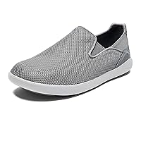 OLUKAI Nohea Pae Men's Slip On Sneakers, Lightweight Barefoot Feel & Breathable All-Weather Shoes, Drop-in Heel & Comfort Fit