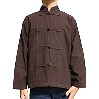 RaanPahMuang Childrens Formal Chinese Collar Long Sleeve Shirt Mixed Soft Cottons