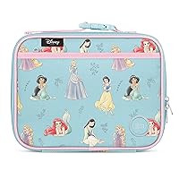 Disney Kids Lunch Box for Toddler | Reusable Insulated Bag for Girls Meal Containers for School with Exterior and Interior Pockets | Hadley Collection | Princess Royal Beauty