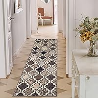 Superior Indoor Runner Rug, Sturdy Foam Backed, Perfect for Living/Dining Room, Bedroom, Office, Kitchen, Entryway, Modern Geometric Trellis Floor Decor, Viking Collection, 2' 7