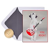 Papyrus Blank Cards with Envelopes, Dog with Guitar (12-Count)