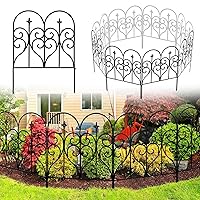 Decorative Garden Fence 32 in (H) x 10 ft (L) Outdoor Rustproof Metal Dog Pet Fence Animal Barrier, Garden Fencing Panel Border for Yard Patio Flower Bed