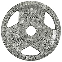 HulkFit 1 inch and 2 inch Cast Iron Weight Plate with Multi-Grip Handles and Enamel Coated for Barbells & Plate Only Strength Training - Grey