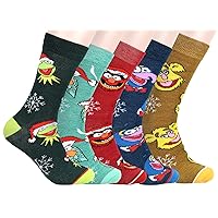 The Muppets Holiday Themed Kermit Animal Gonzo Beaker Fozzie 5 Pack Crew Socks