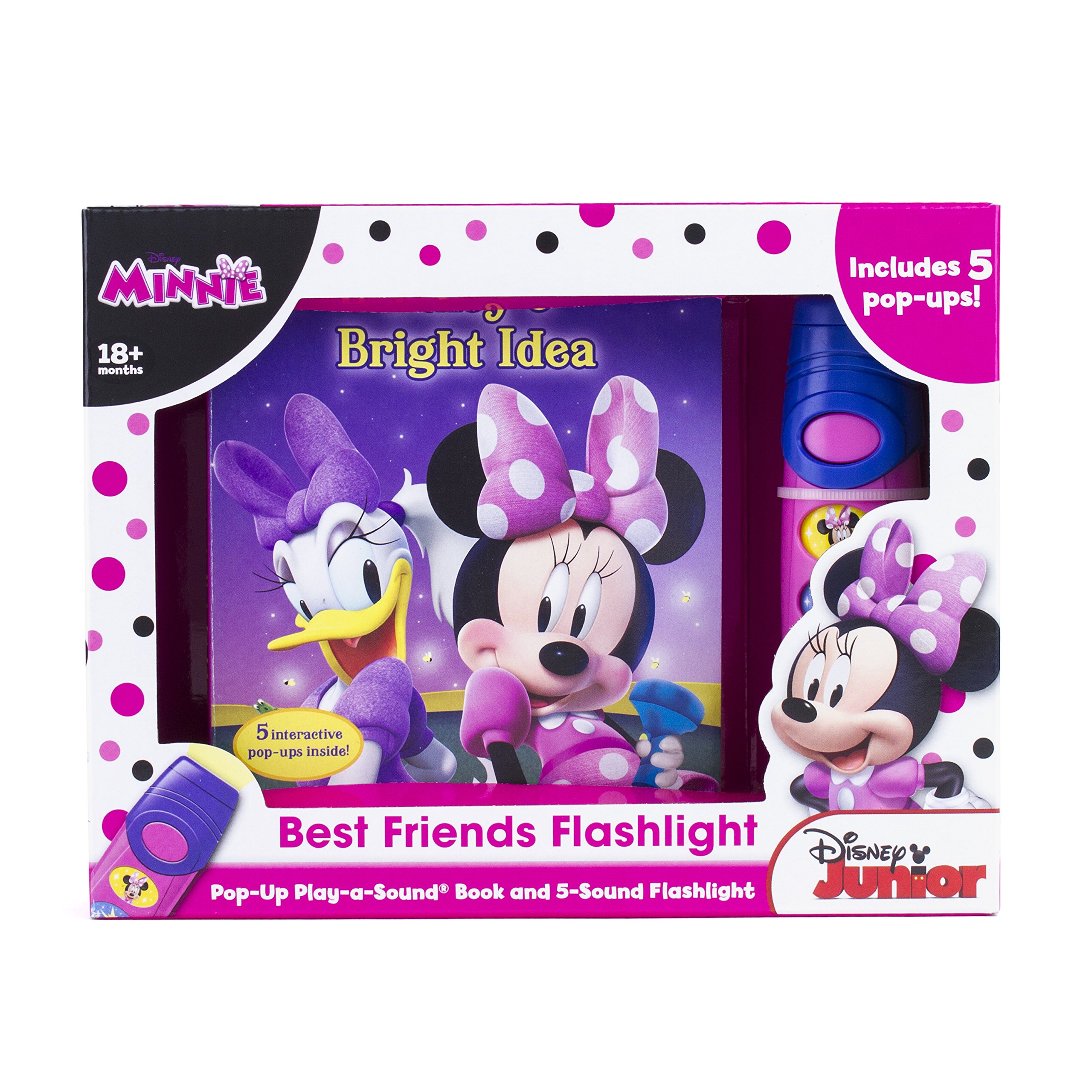 Disney Minnie Mouse - Best Friends Pop-Up Sound Board Book and Sound Flashlight Toy - PI Kids (Play-A-Sound)