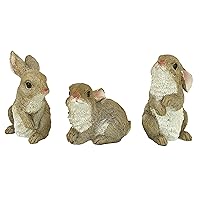 Design Toscano QM92008 The Bunny Den Rabbits Indoor/Outdoor Garden Animal Statues, 3 Inches Wide, 4 Inches Deep, 5 Inches High, Full Color Finish