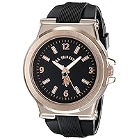 U.S. Polo Assn. Sport Men's USC90006 Rose Gold-Tone and Black Silicone Strap Watch