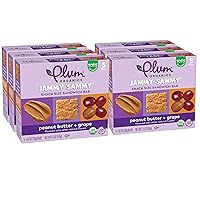 Plum Organics Jammy Sammy Snack Bars - Peanut Butter and Grape - 1.02 oz Bars (Pack of 30) - Organic Toddler Food Snack Bars