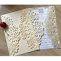 Wedding Invitation,Laser cut Invitations,Invitation Cards,Engagement Invitation,Bridal Shower Invitation,Baby Shower Invitations,pearl Ivory color light yellow,50pcs