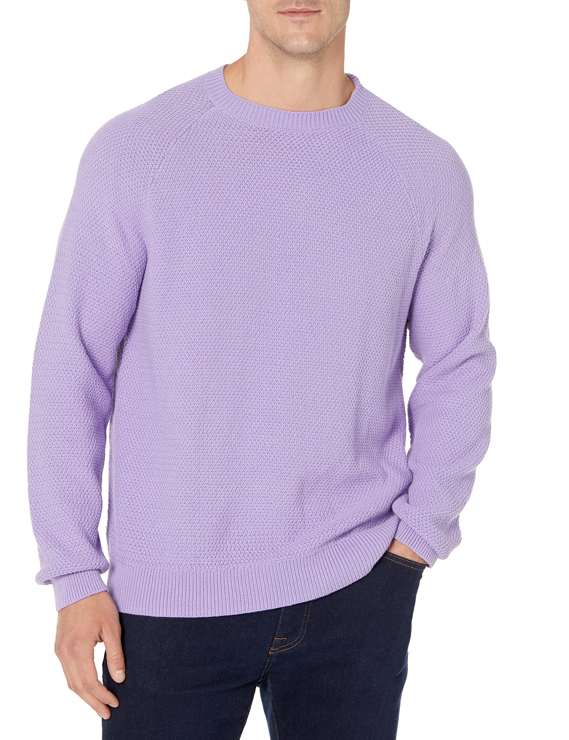 Amazon Essentials Men's Oversized-Fit Textured Cotton Crewneck Sweater