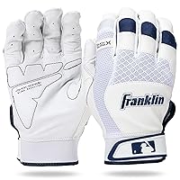 Franklin Sports MLB Baseball Batting Gloves - Shok-Sorb X Batting Gloves for Baseball + Softball - Adult + Youth Padded Non-Sting Batting Glove Pairs - Multiple Colors + Sizes