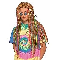 Forum Novelties mens Forum Generation Hippie Rainbow Dreads Wig Party Supplies, Blonde, One Size US