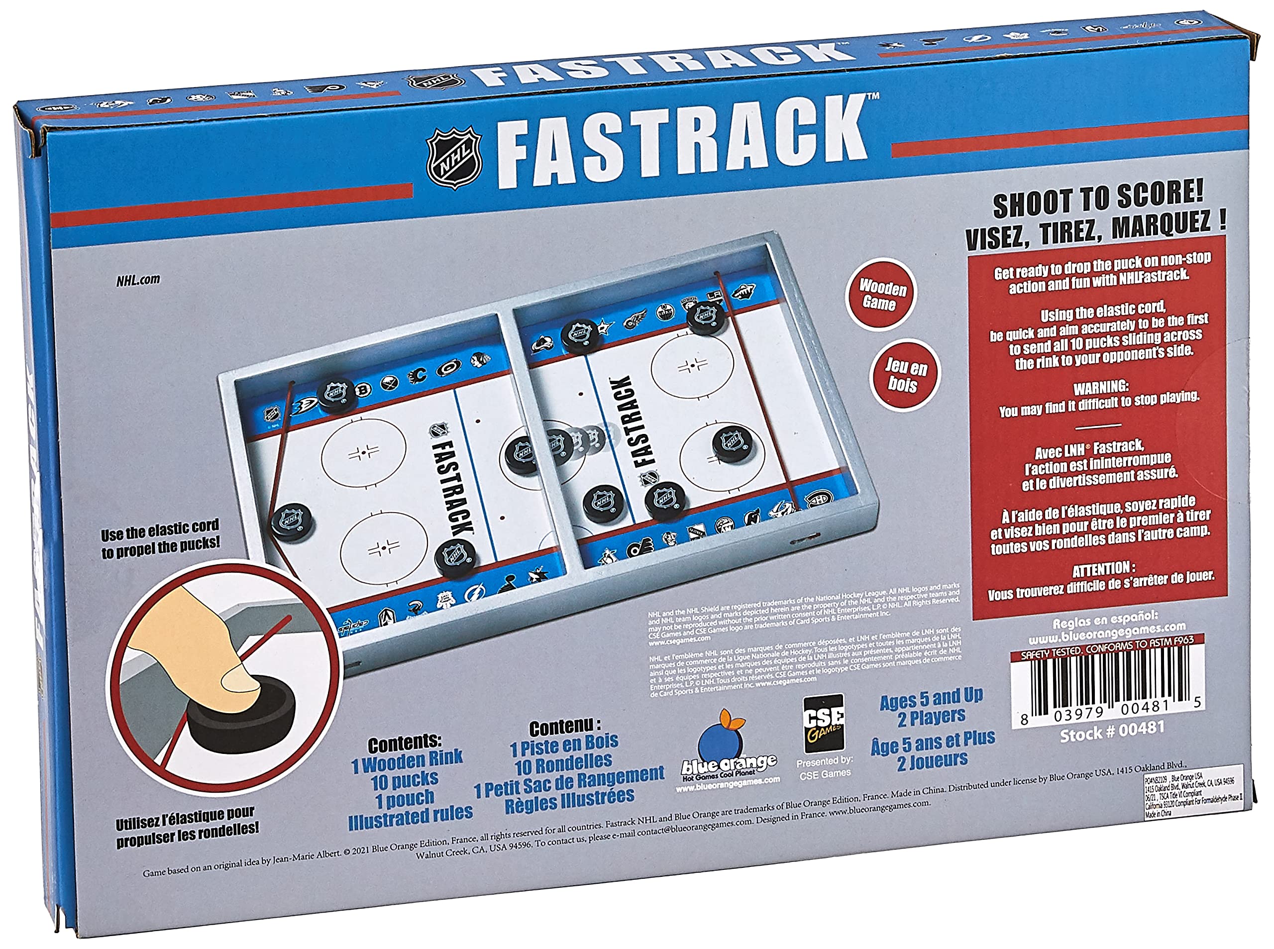 Blue Orange Fastrack NHL Board Game- The Authentic Disc Slinging Fast Action Game