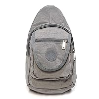 Malibu Washed Nylon Day Pack, Crossbody Bag, Travel Pack, Light Gray